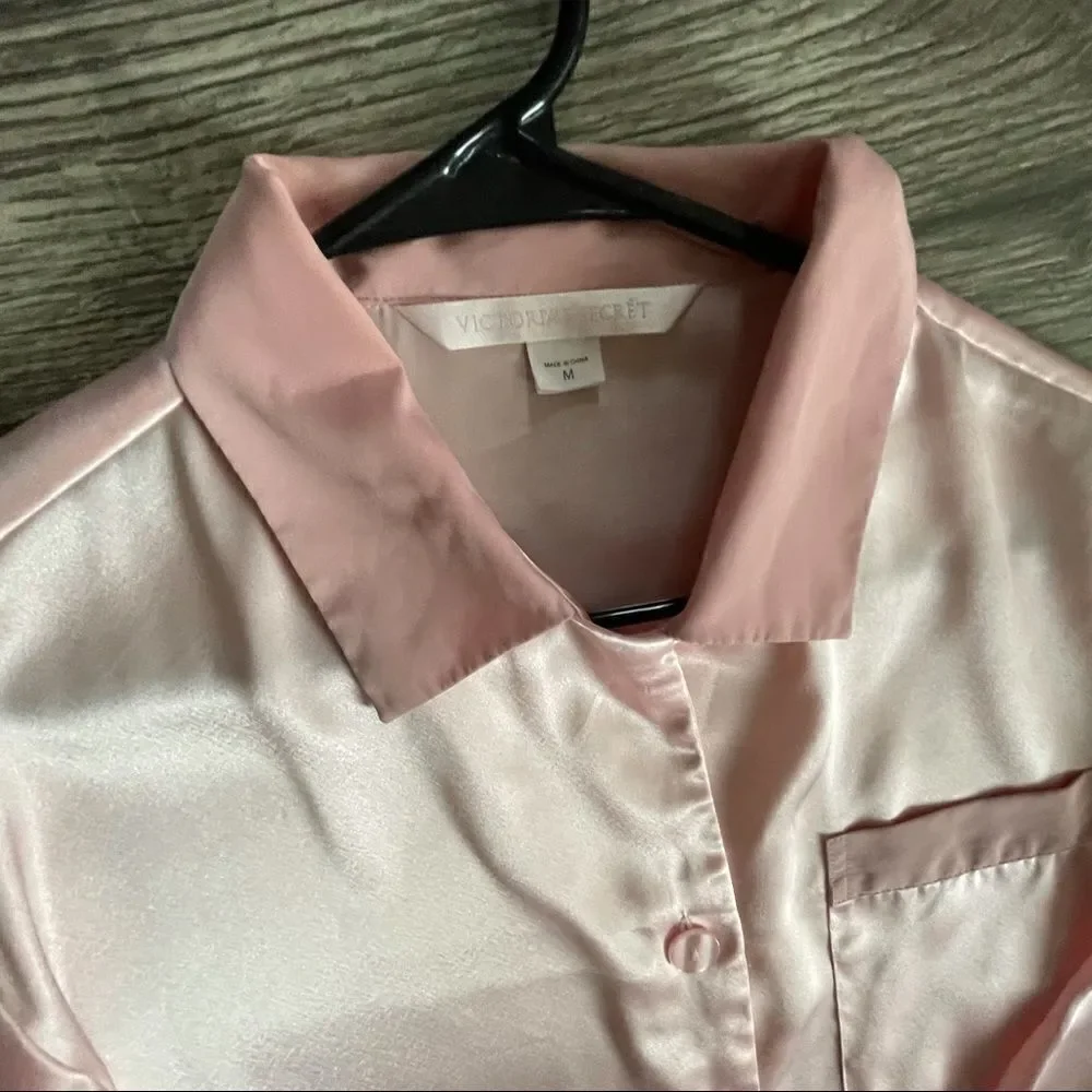 VICTORIA’S SECRET Vintage Light Baby Blush Pink Satin Pajama Pants Set